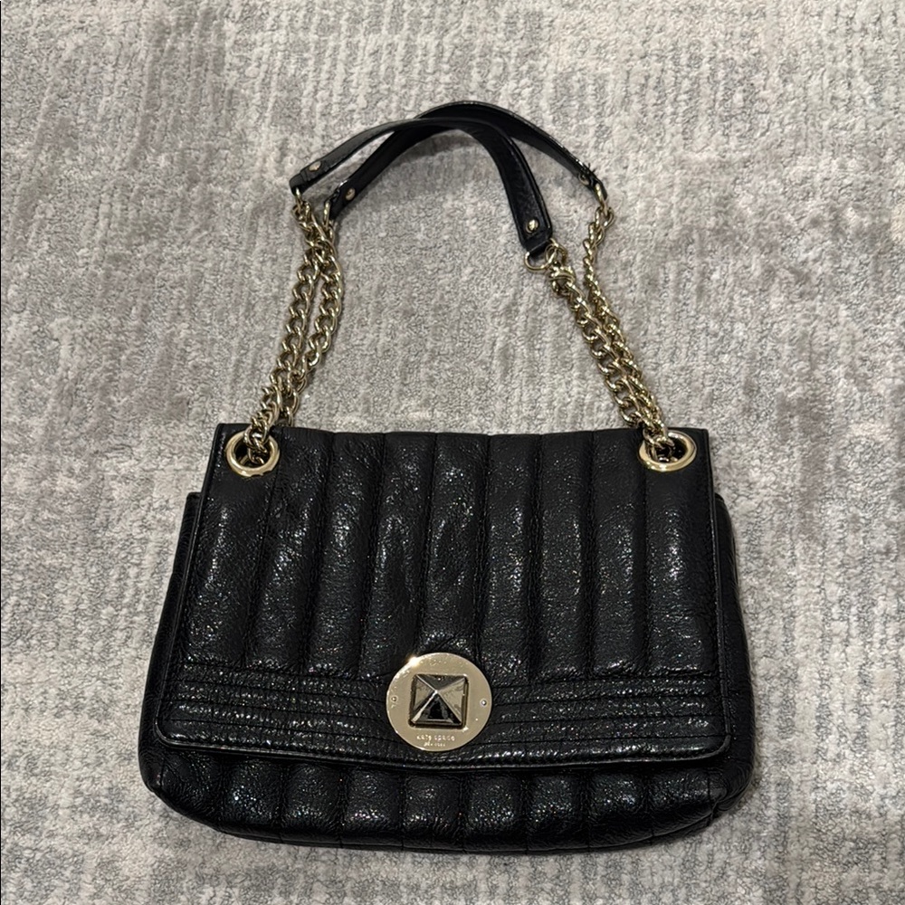 Kate Spade Black Quilted Chain Shoulder Bag